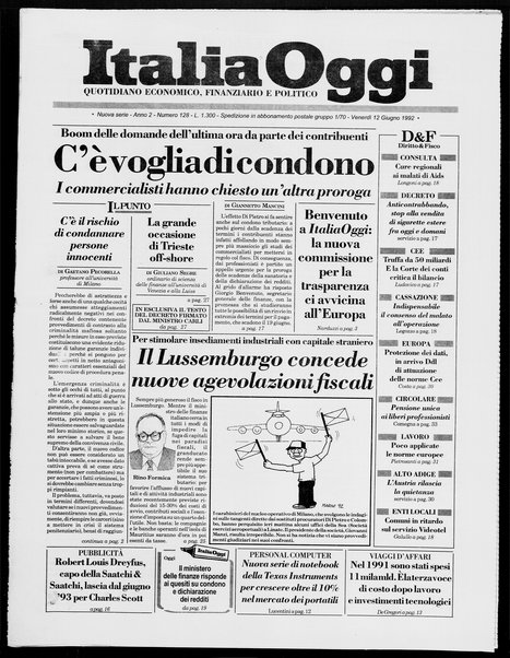 Italia oggi : quotidiano di economia finanza e politica